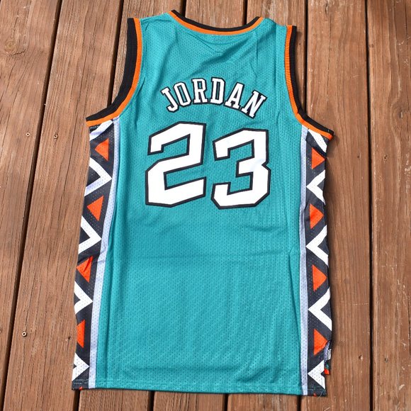 New! Michael Jordan 1996 Blue NBA Allstars Pepper Basketball Jersey Mens XL - Picture 1 of 2
